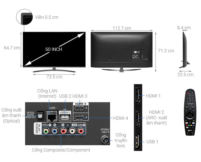 Image Smart Tivi LG 4K 50 inch 50UM7600PTA 2