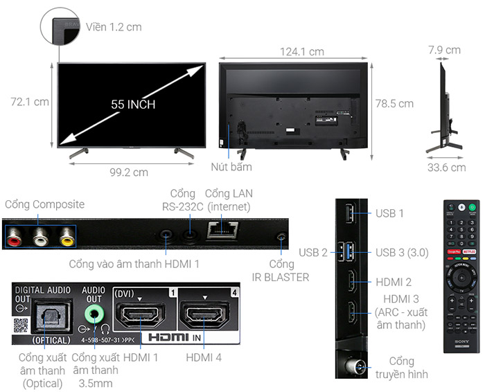 Image Android Tivi Sony 4K 55 inch KD-55X8000G 1