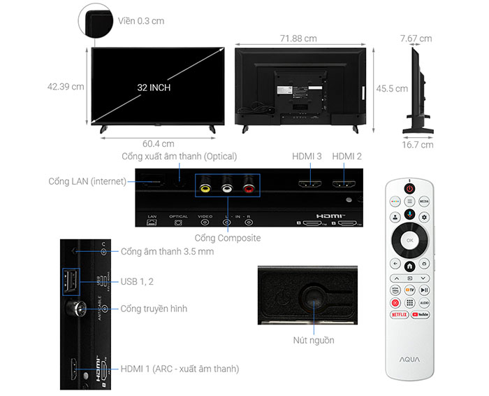 Image Google Tivi Aqua 32 inch AQT32K85FX 3