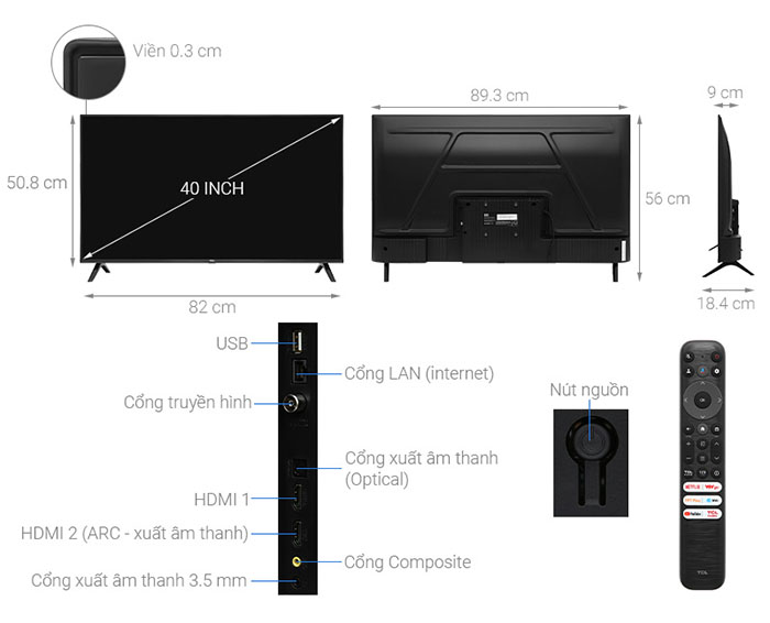 Image Google Tivi TCL FHD 40 inch 40S5400 4