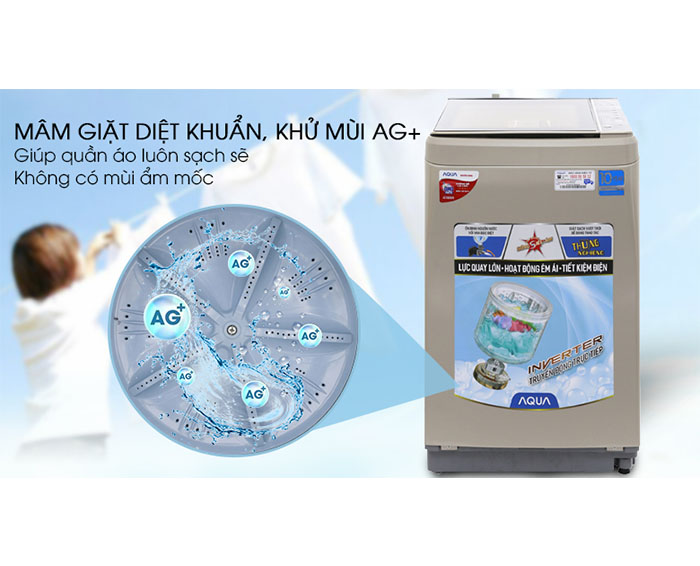 Image Máy giặt Aqua Inverter 9 kg AQW-D901BT N 3