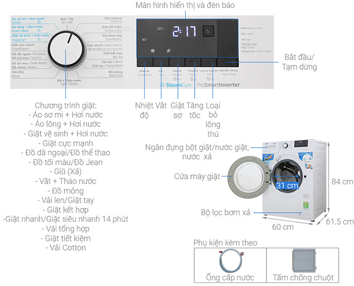 Image Máy giặt Beko Inverter 10 kg WCV10612XB0ST 1