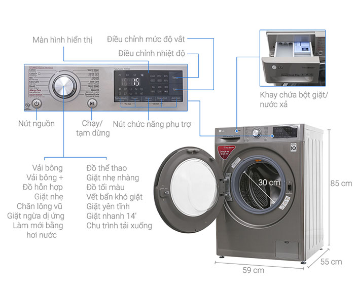Image Máy giặt LG Inverter 9 kg FC1409S2E 5