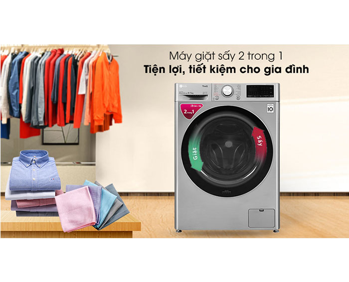 Image Máy giặt sấy LG Inverter 9 kg FV1409G4V 2