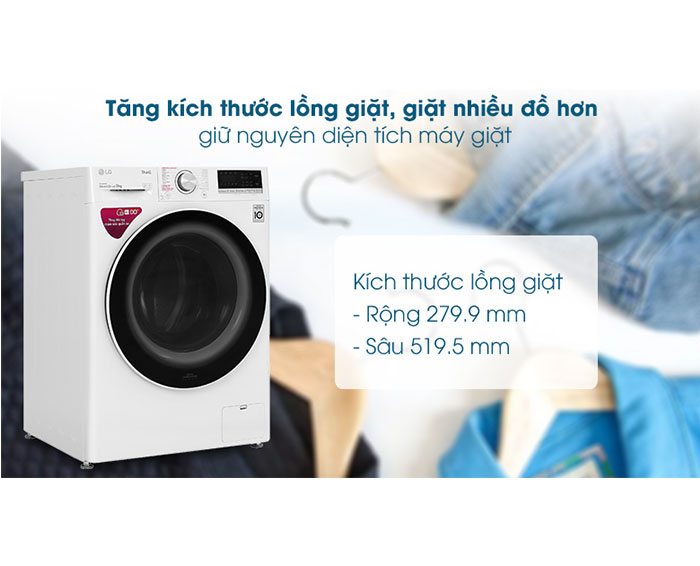 Image Máy giặt LG Inverter 9 kg FV1409S4W 3