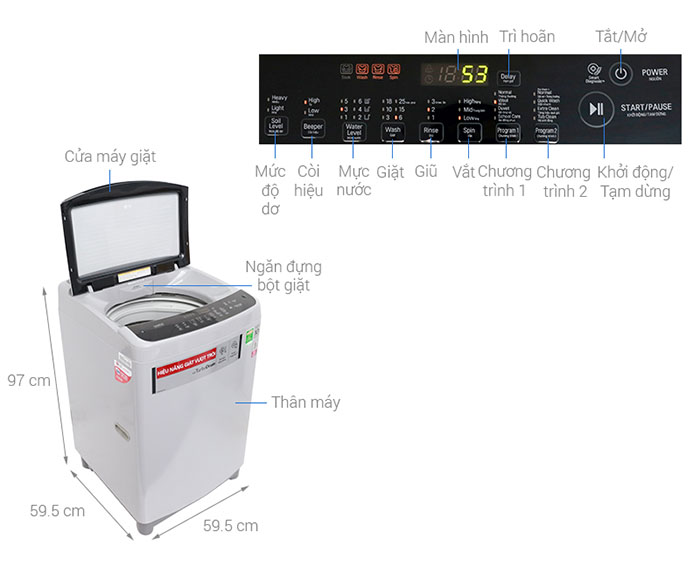 Image Máy giặt LG Inverter 9.5 kg T2395VS2M 5