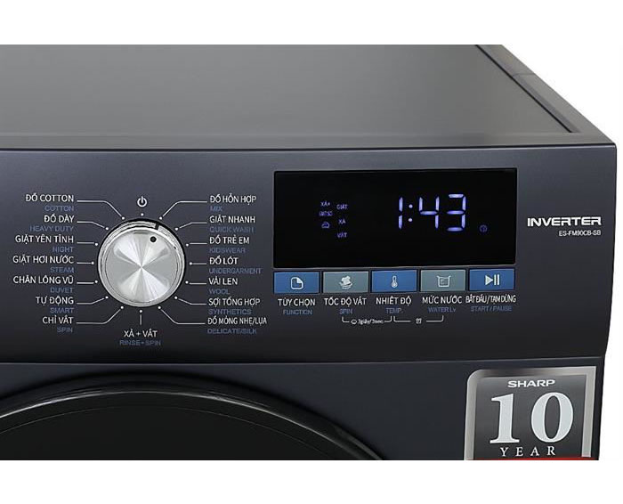 Image Máy giặt Sharp Inverter 9 kg ES-FM90CB-SB 3