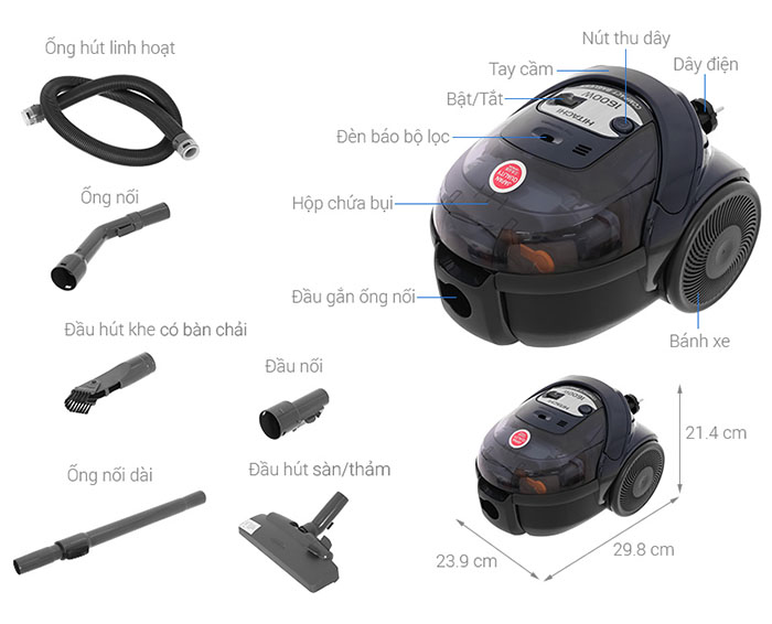 Image Máy hút bụi dạng hộp Hitachi CV-SF16A 5