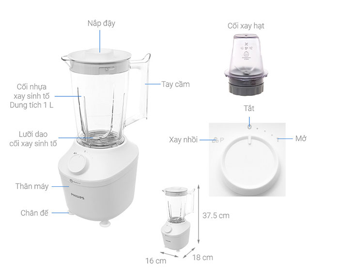 Image Máy xay sinh tố đa năng Philips HR2041/10 1