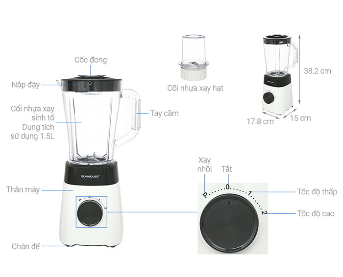 Image Máy xay sinh tố Sunhouse SHD5114 1