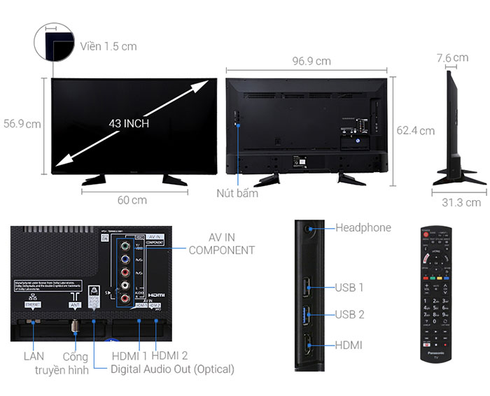 Image Smart Tivi Panasonic 4K 43 inch TH-43EX605V 2