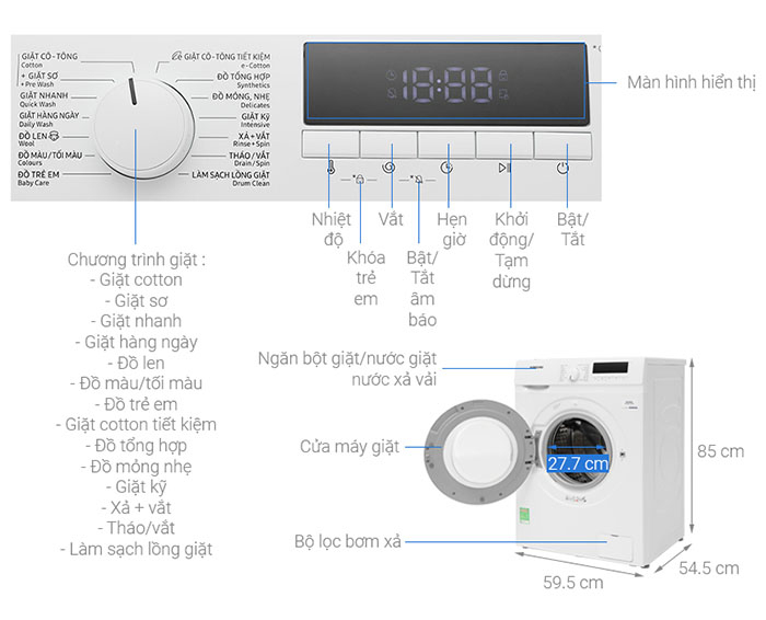Image Máy giặt Samsung Inverter 9 kg WW90T3040WW/SV 3