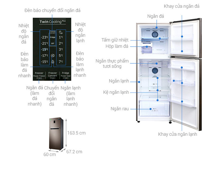Image Tủ lạnh Samsung Inverter 299 lít RT29K5532DX/SV 1