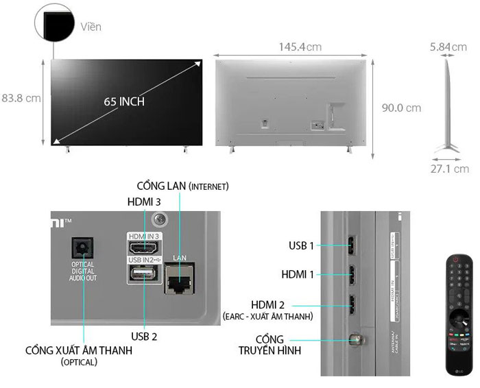 Image Smart Tivi 4K LG 65 inch 65NANO77TPA 3