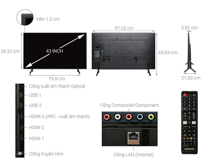 Image Smart Tivi Samsung 4K 43 inch UA43RU7100 4