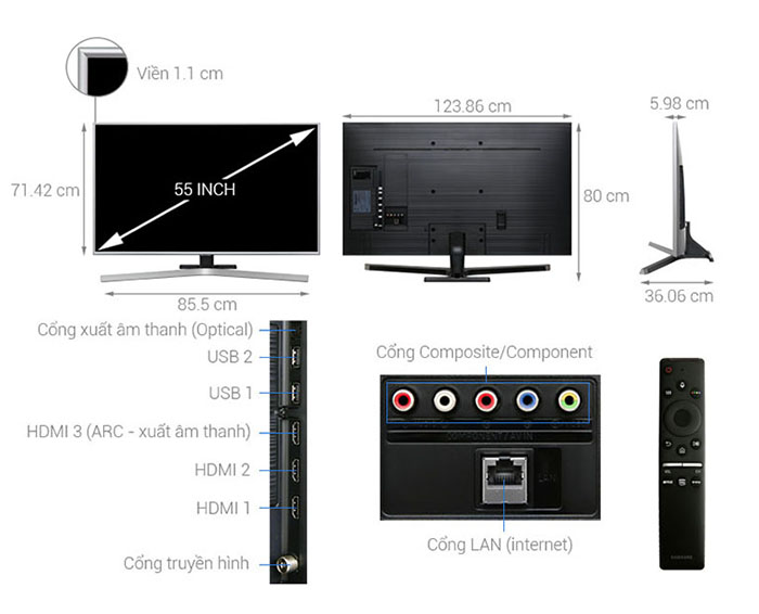 Image Smart Tivi Samsung 4K 55 inch UA55RU7400 1
