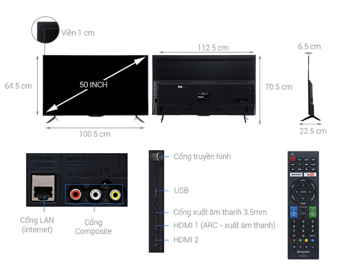 Image Smart Tivi Sharp FHD 50 inch LC-50SA5500X 1