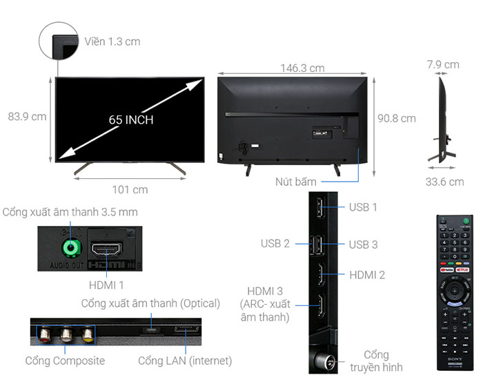 Image Tivi Smart Sony 4K 65 inch KD-65X7000G 2