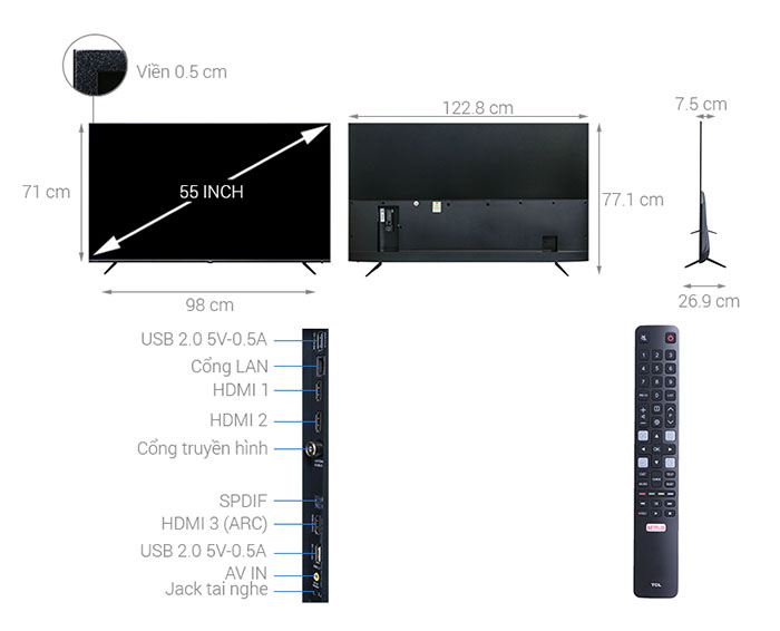 Image Smart Tivi TCL 4K 55 inch L55P6-UF 1
