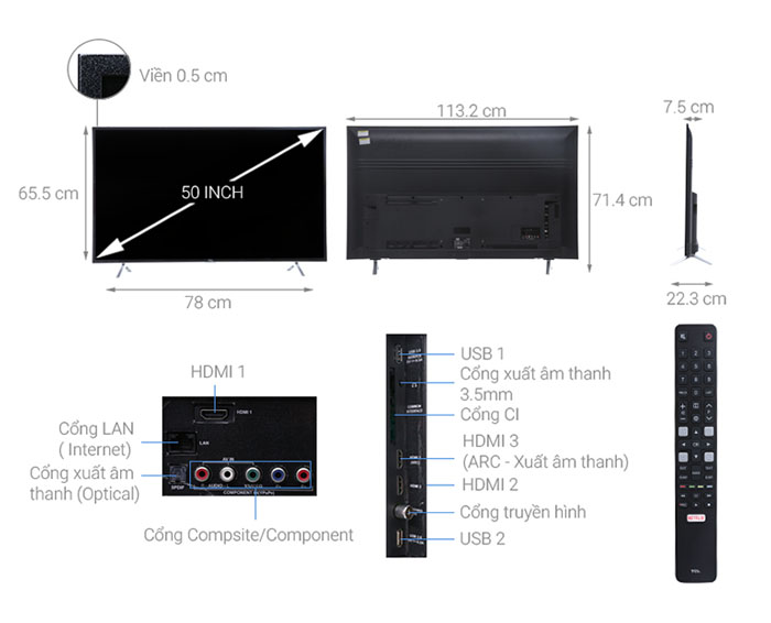 Image Smart Tivi TCL 4K 50 inch L50P62 1
