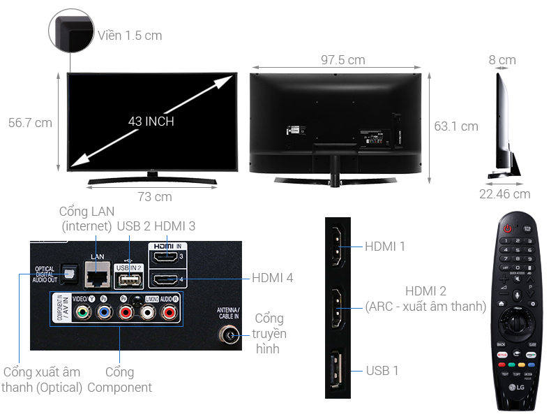 Image Smart Tivi LG 4K 43 inch 43UK6540PTD 3