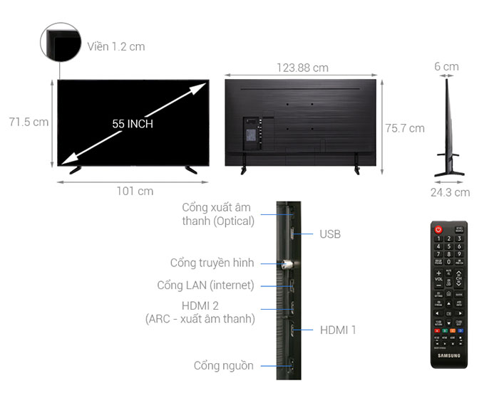 Image Smart Tivi Samsung 4K 55 inch UA55NU7090 4