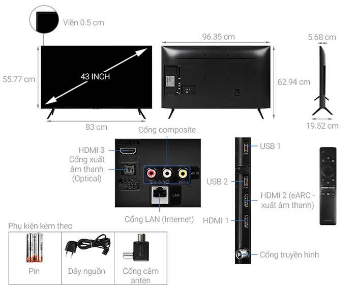 Image Smart Tivi QLED Samsung 4K 43 inch QA43Q60T 1