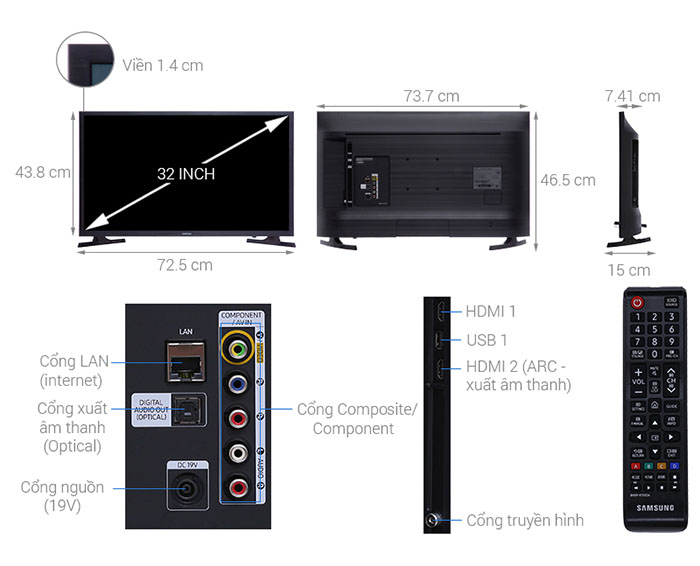 Image Smart Tivi Samsung 32 inch UA32N4300 1