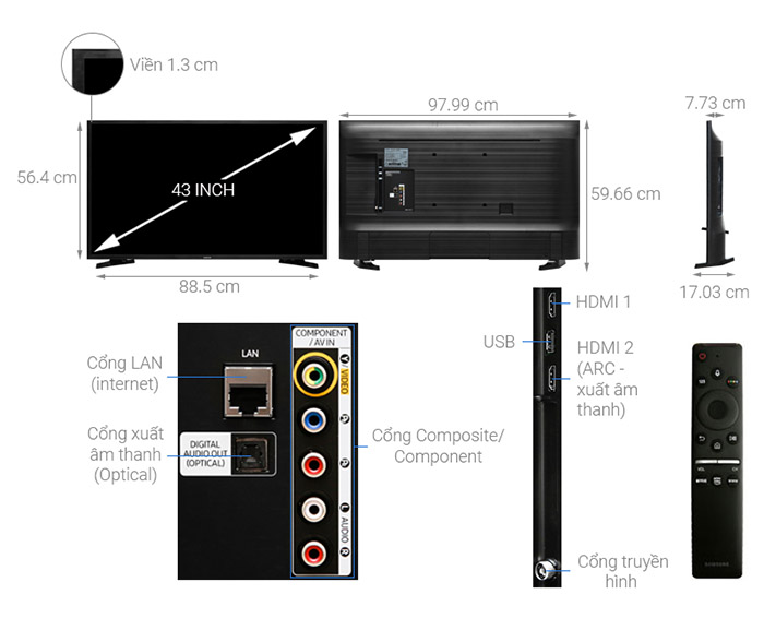 Image Smart Tivi Samsung 43 inch UA43R6000 1