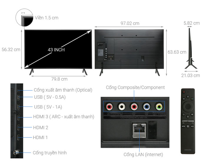 Image Smart Tivi Samsung 4K 43 inch UA43RU7200 3