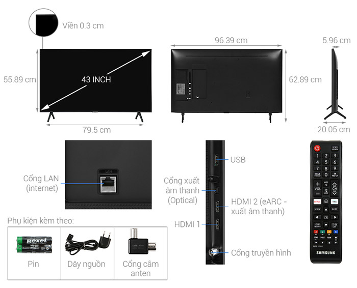 Image Smart Tivi Samsung 4K 43 inch UA43TU7000 1