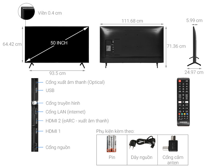 Image Smart Tivi Samsung 4K 50 inch UA50TU7000 1