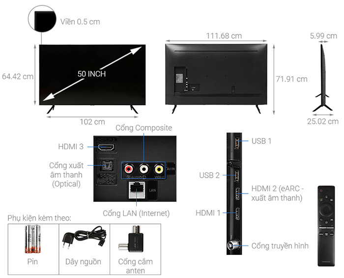Image Smart Tivi Samsung 4K 50 inch UA50TU8100 1