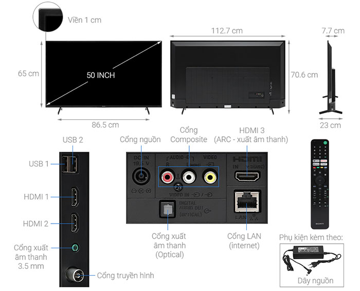 Image Google Tivi Sony 4K 50 inch KD-50X75K 3