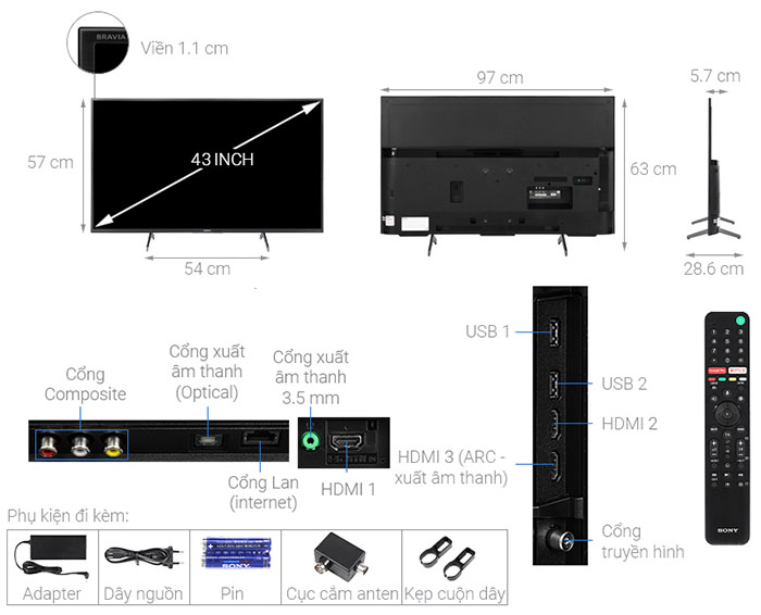 Image Android Tivi Sony 4K 43 inch KD-43X7500H 3