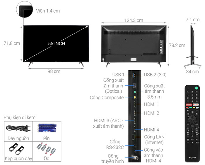 Image Android Tivi Sony 4K 55 inch KD-55X8000H 2