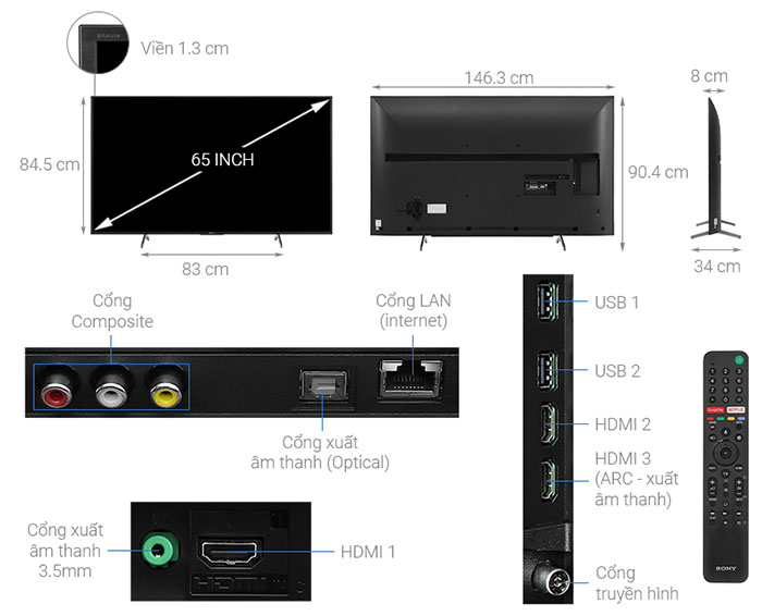 Image Tivi Sony 4K 65 inch KD-65X7500H 2