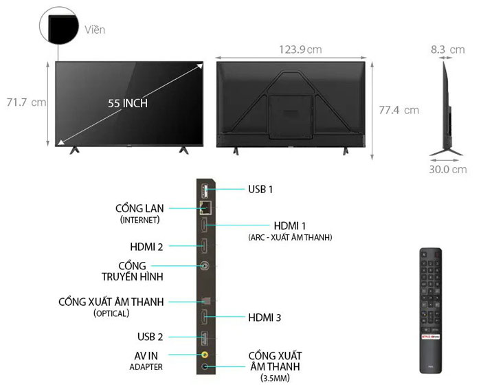 Image Smart Tivi TCL 4K 55P618 55 inch UHD 3