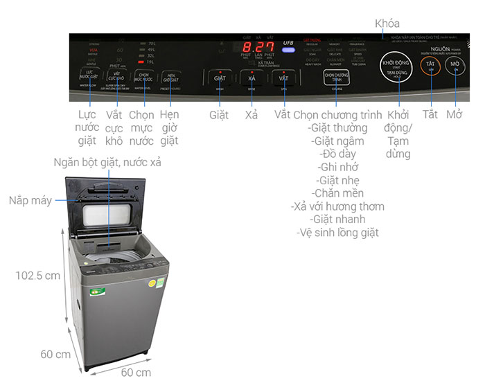 Image Máy giặt Toshiba Inverter 10 kg AW-DUH1100GV 5