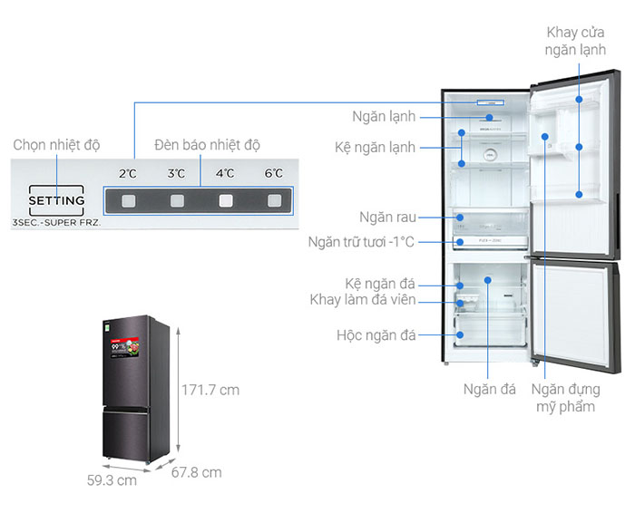 Image Tủ lạnh Toshiba Inverter 325 lít GR-RB410WE-PMV(37)-SG 3
