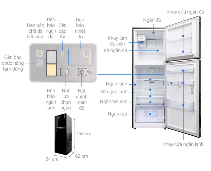 Image Tủ lạnh Beko Inverter 250 lít RDNT250I50VWB 1