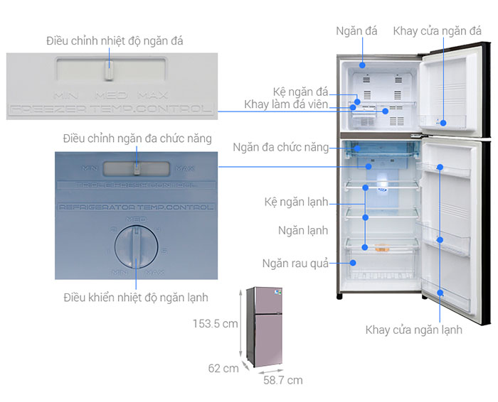 Image Tủ lạnh Aqua Inverter 281 lít AQR-I287BN PS 1