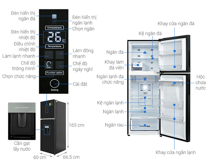 Image Tủ lạnh Aqua Inverter 318 lít AQR-T369FA(WBS) 4