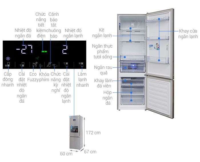 Image Tủ lạnh Beko Inverter 340 lít RCNT340E50VZX 2