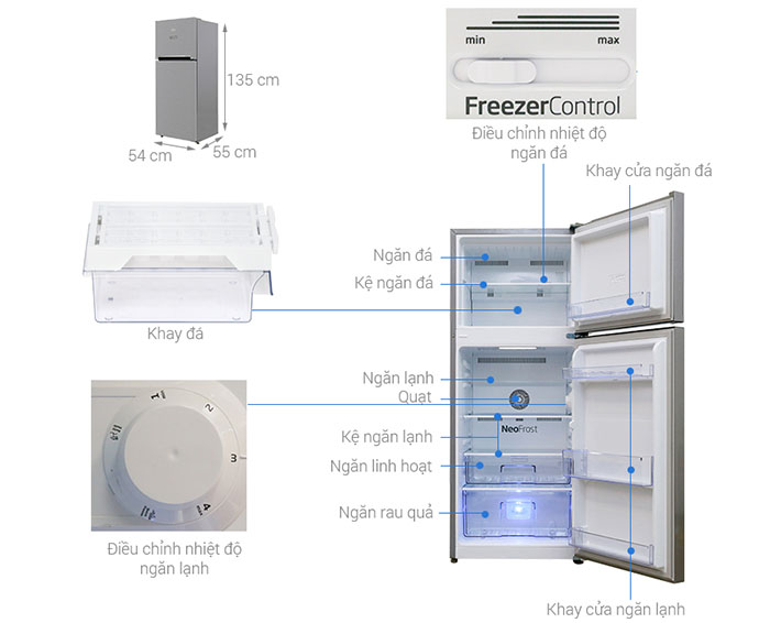 Image Tủ lạnh Beko Inverter 200 lít RDNT200I50VS 4