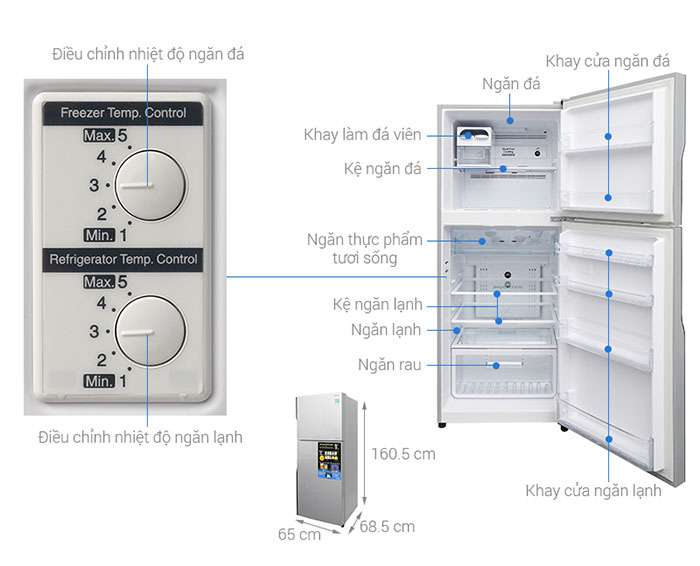 Image Tủ lạnh Hitachi Inverter 335 lít R-V400PGV3 SLS 1