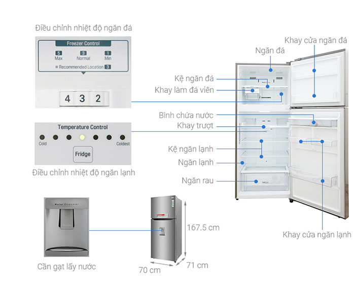 Image Tủ lạnh LG Inverter 393 lít GN-D422PS 2