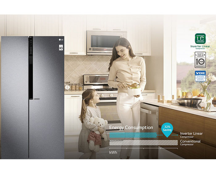 Image Tủ lạnh LG Inverter 613 lít GR-B247JDS 3