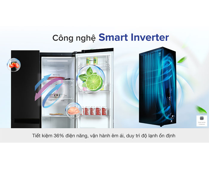 Image Tủ lạnh LG Inverter 649 Lít GR-B257WB 2