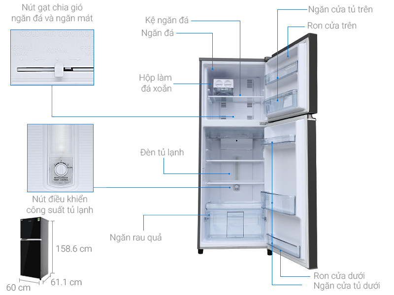 Image Tủ lạnh Panasonic inverter 267 lít NR-BL308PKVN 2